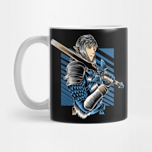 Artwork Illustration Mighty Knight With Golden Sword Mug